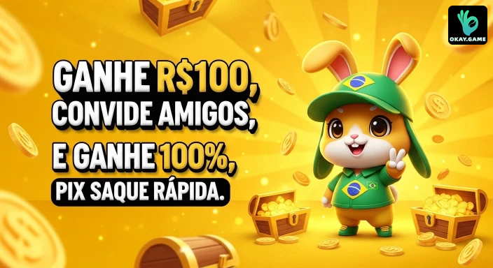 okaygame — card com CTA e reforço de bônus, com hierarquia visual clara, pensado para conectar o visual às mensagens de